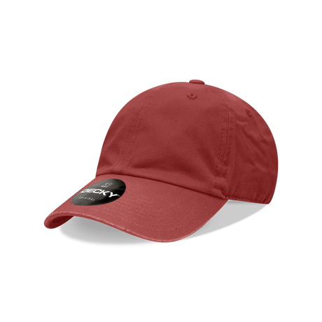 Decky Youth 6 Panel Low Profile Relaxed Cotton Cap | Decky 7005 Cardinal OSFM Hats