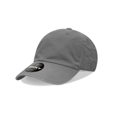 Decky Youth 6 Panel Low Profile Relaxed Cotton Cap | Decky 7005 Charcoal OSFM Hats
