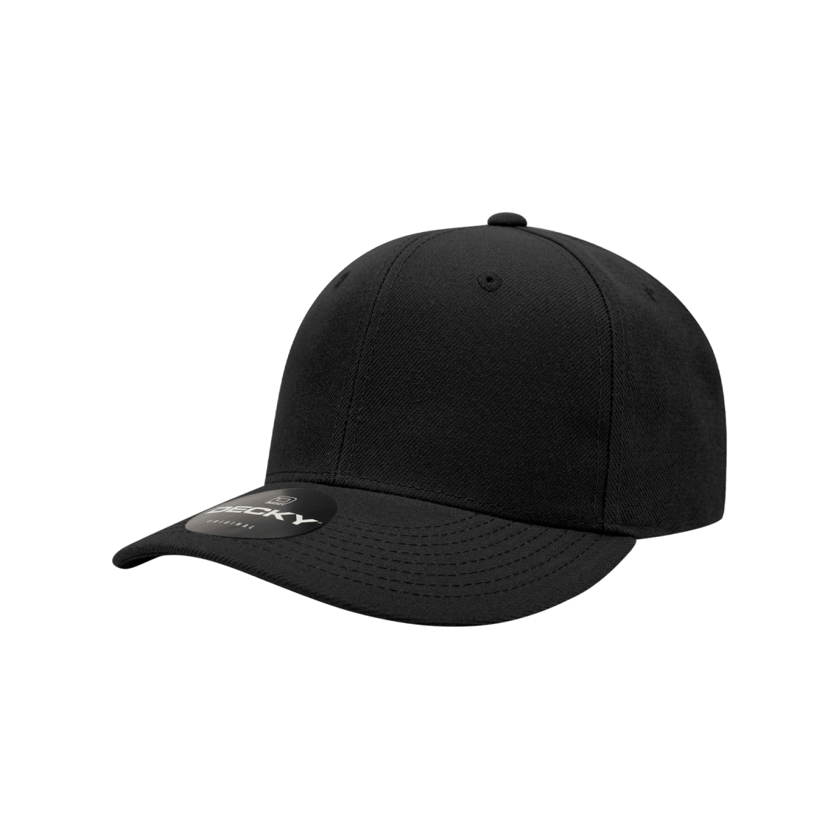 Decky Youth 6 Panel Mid Profile Structured Acrylic/Polyester Cap | Decky 7001 Black OSFM Hats