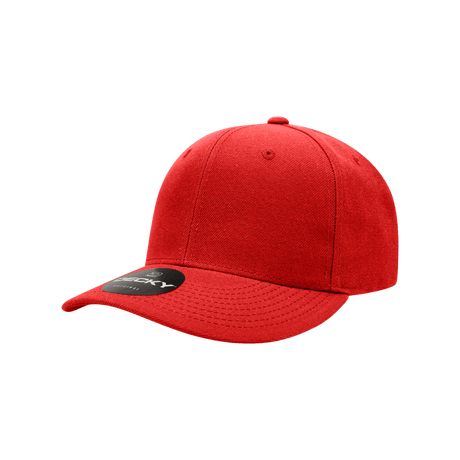 Decky Youth 6 Panel Mid Profile Structured Acrylic/Polyester Cap | Decky 7001 Red OSFM Hats
