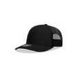 Decky Youth 6 Panel Mid Profile Structured Cotton Trucker | Decky 5019 Black Standard