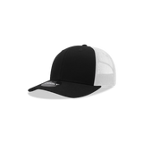 Decky Youth 6 Panel Mid Profile Structured Cotton Trucker | Decky 5019 Black/White Standard