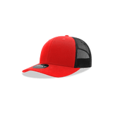 Decky Youth 6 Panel Mid Profile Structured Cotton Trucker | Decky 5019 Red/Black Standard