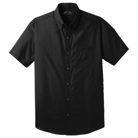 Joe's USA Men's Short Sleeve Carefree Poplin Shirt Joe's USA X-Small Deep Black