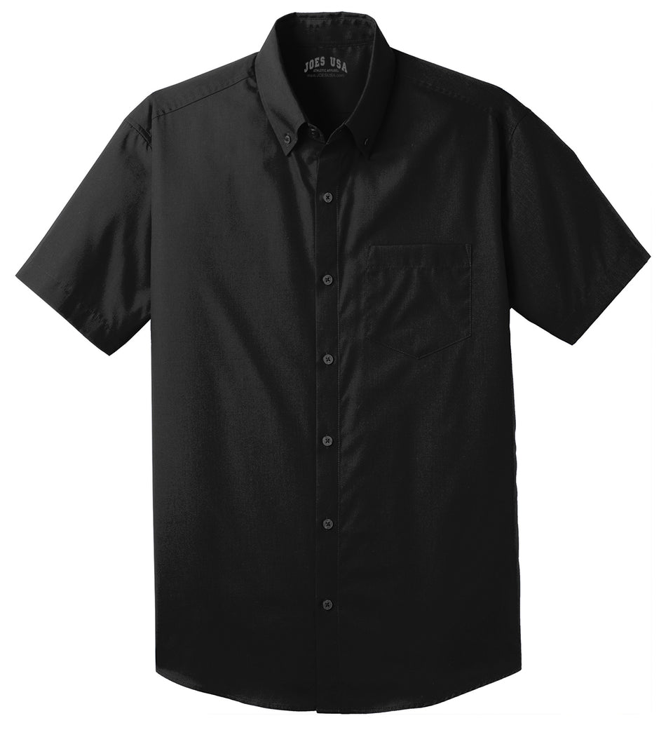 Joe's USA Men's Short Sleeve Carefree Poplin Shirt