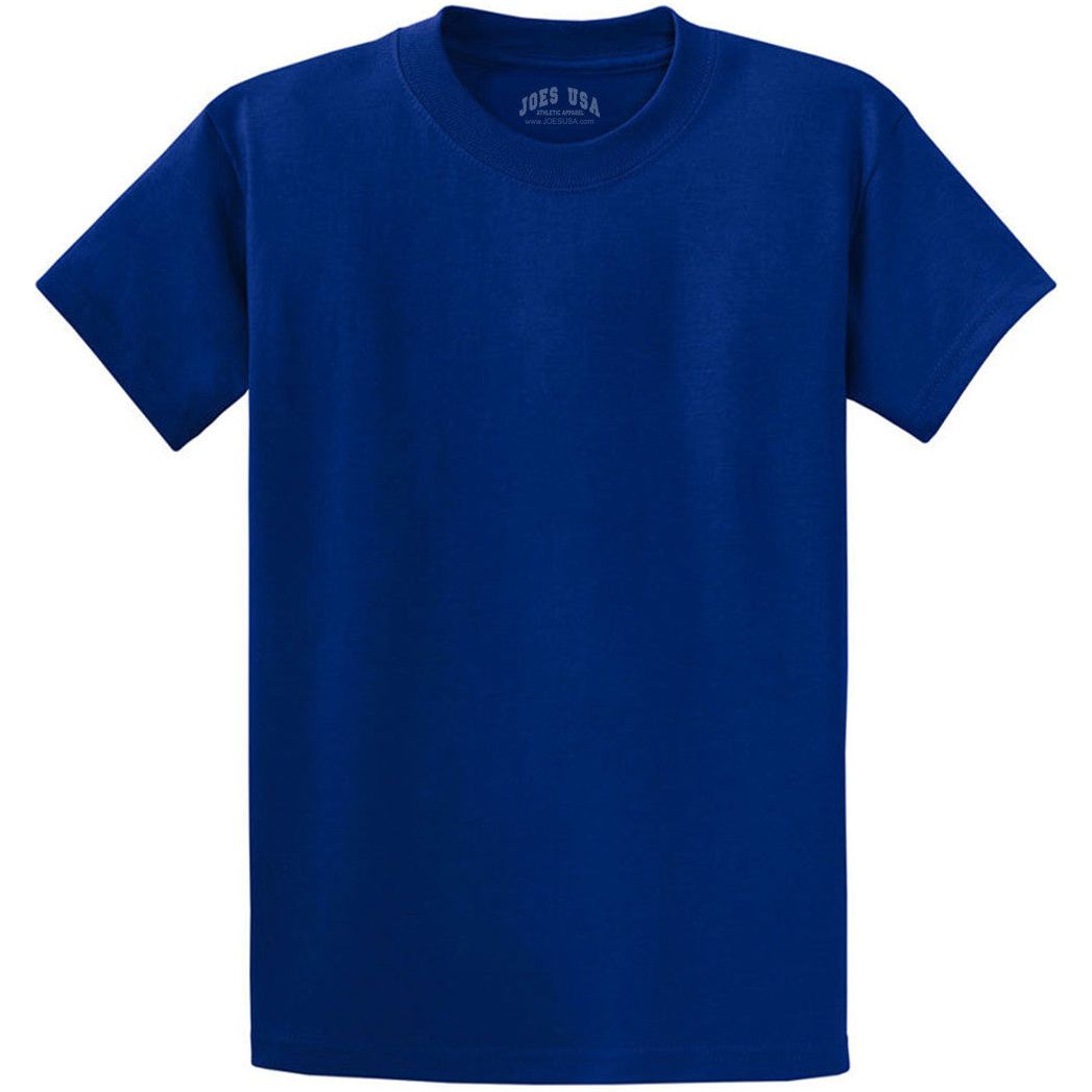 Men's Durable 100% Heavyweight Cotton T-Shirts in Regular, Big, and Tall Sizes Joe's USA Men's Apparel - Deep Marine