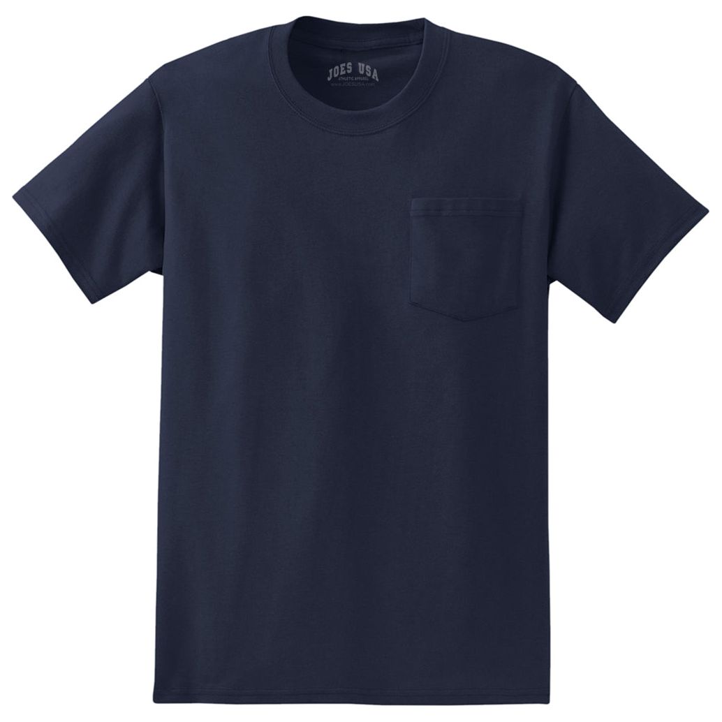 Joe's USA Tall Essential T-Shirt with Pocket T-Shirts Joe's USA Large Tall Deep Navy