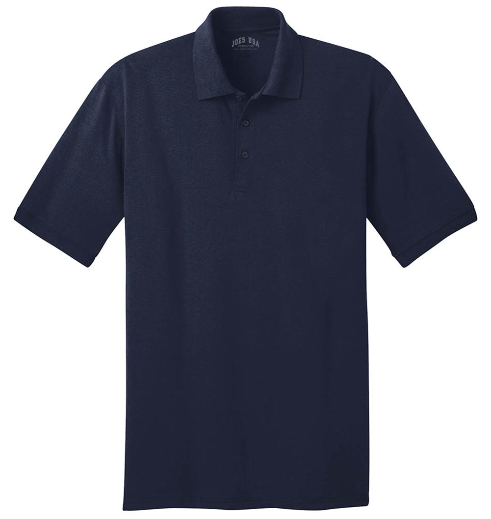 Men's Tall 5.5-Ounce Jersey Knit Polo Polos/Knits Joe's USA Deep Navy Large Tall