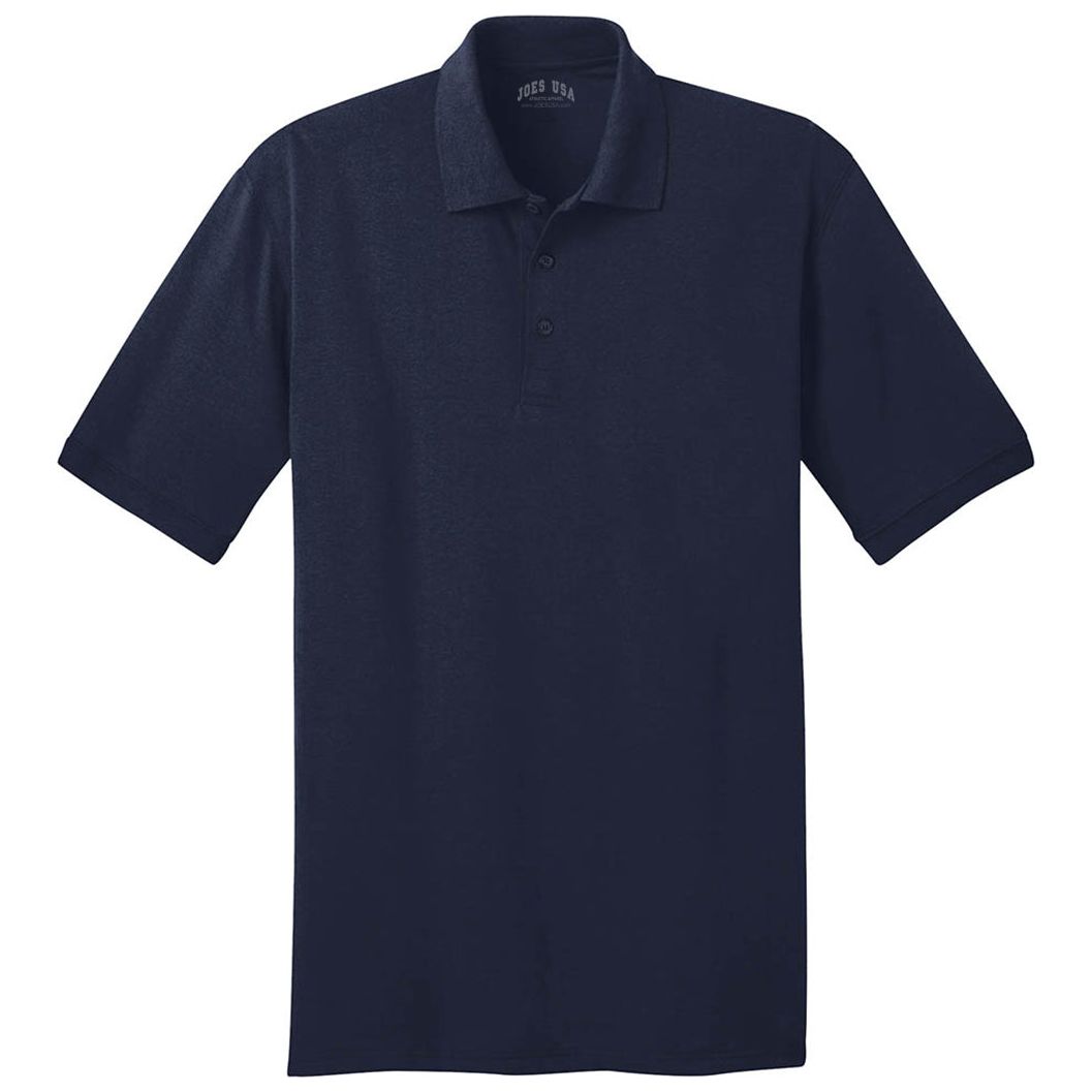 Men's Tall 5.5-Ounce Jersey Knit Polo Polos/Knits Joe's USA Deep Navy Large Tall