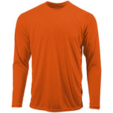 Mens Long Sleeve Moisture Wicking Athletic Shirts in Mens Sizes XS-4XL - Deep Orange Activewear DRI-EQUIP Deep Orange X-Small