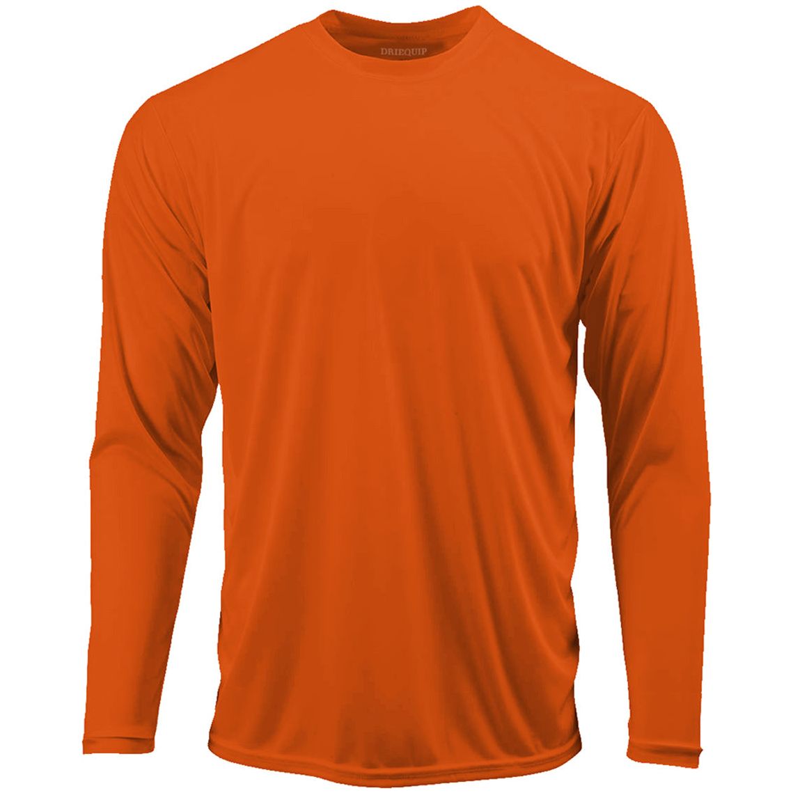 Mens Long Sleeve Moisture Wicking Athletic Shirts in Mens Sizes XS-4XL Activewear DRI-EQUIP Deep Orange