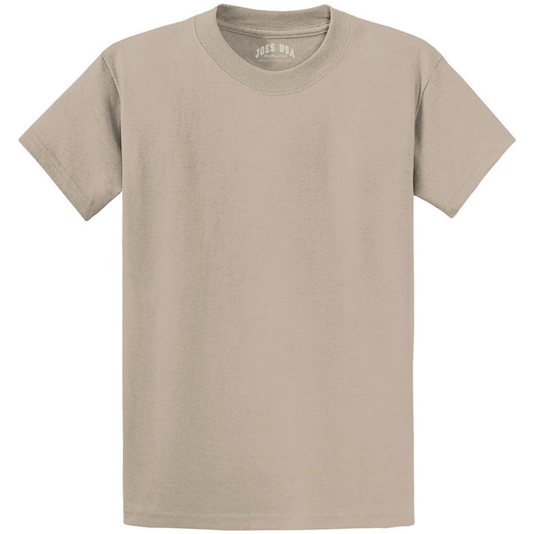 Joe's USA - Versatile 50/50 Cotton/Poly T-Shirts in 30 Vibrant Colors Joe's USA Men's Shirts - Desert Sand