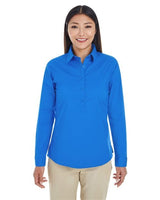 Devon & Jones Women's Perfect Fit™ Half - Placket Tunic Dress Shirt - Devon & Jones 13456 French Blue XS