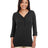 Devon & Jones Women's Perfect Fit™ Y - Placket Convertible Sleeve Knit Top - Devon & Jones 13190 Black XS