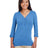 Devon & Jones Women's Perfect Fit™ Y - Placket Convertible Sleeve Knit Top - Devon & Jones 13190 French Blue XS