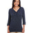 Devon & Jones Women's Perfect Fit™ Y - Placket Convertible Sleeve Knit Top - Devon & Jones 13190 Navy XS