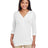 Devon & Jones Women's Perfect Fit™ Y - Placket Convertible Sleeve Knit Top - Devon & Jones 13190 White XS