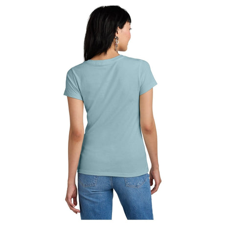 District DM1170L Ladies Perfect Weight V - Neck Tee Blue Fog Women's V - Neck T-Shirts