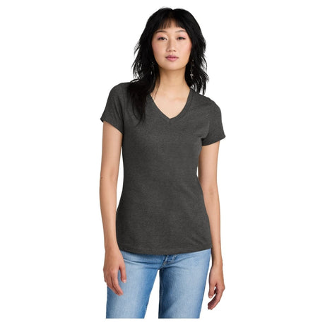 District DM1170L Ladies Perfect Weight V - Neck Tee Heathered Charcoal Women's V - Neck T-Shirts