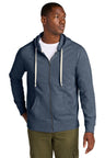 District DT8102 Re - Fleece Full - Zip Hoodie Heathered Navy XS Zip Hoodies