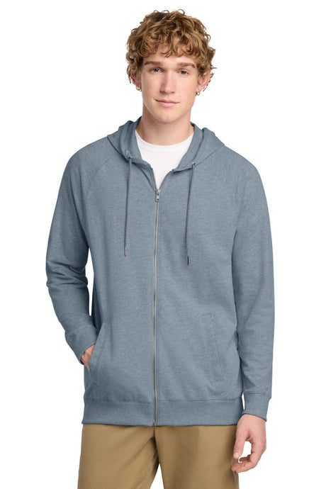 District ® Featherweight French Terry ™ Full - Zip Hoodie DT573 - District DT573 Flint Blue Heather XS Zip Hoodies