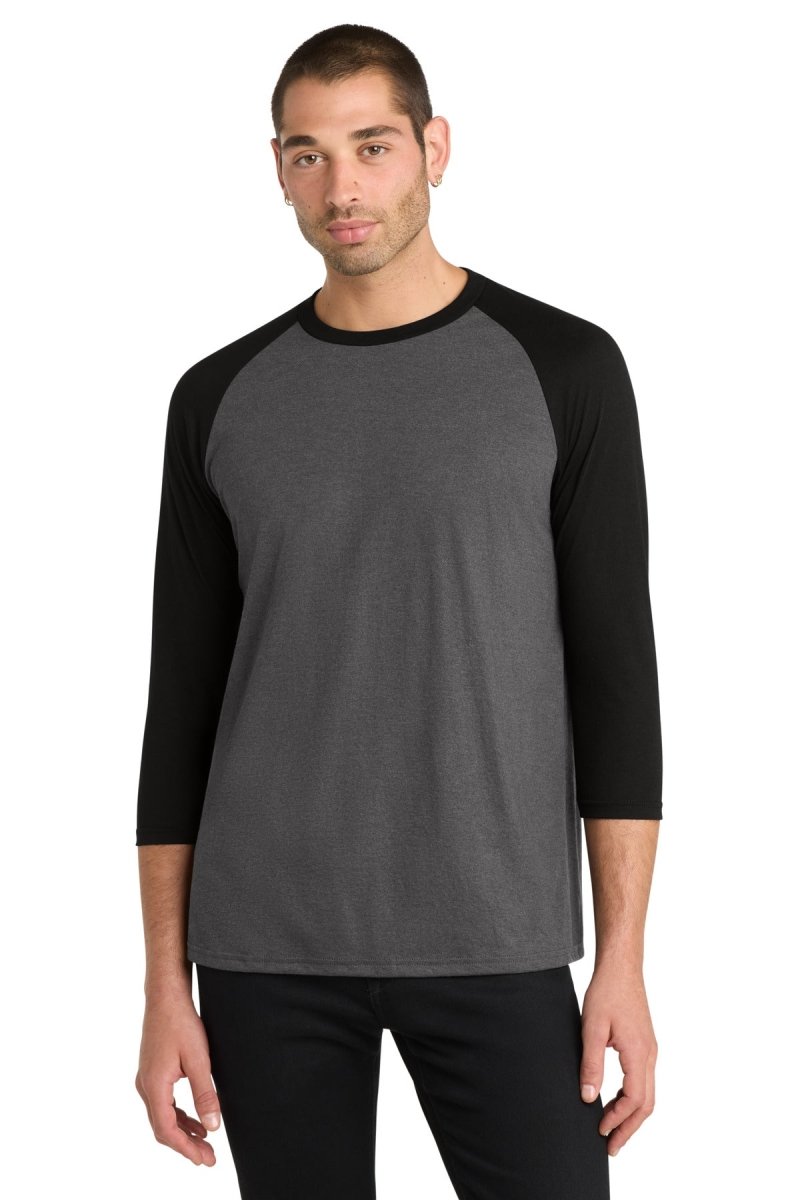 District ® Perfect Tri ® 3/4 - Sleeve Raglan. DM136 - District DM136 Black/ Black Frost XS Raglan T-Shirts