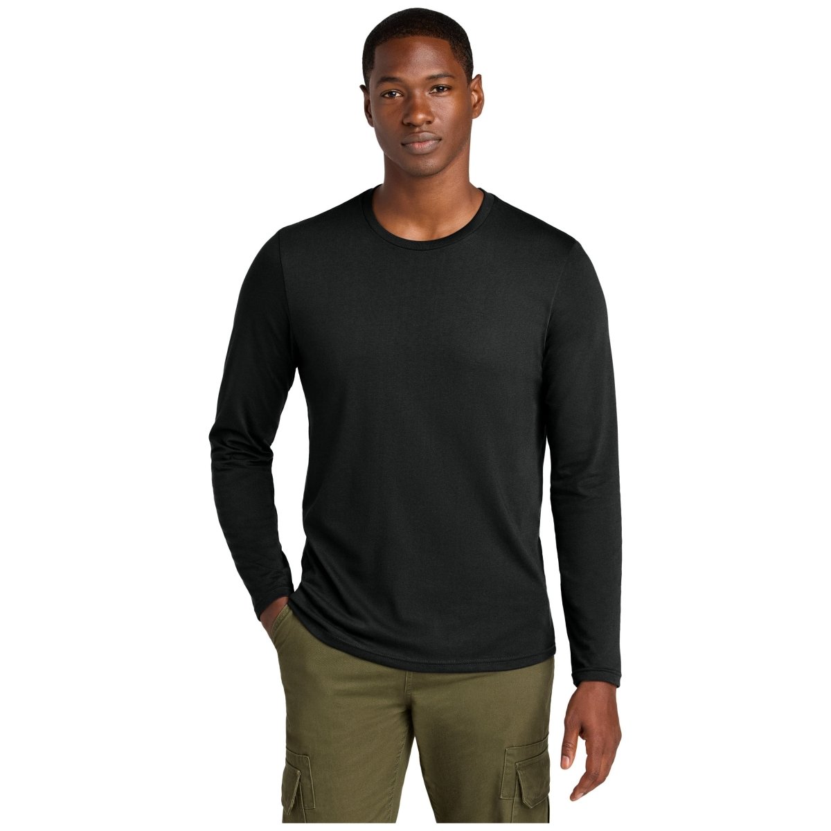 District® Perfect Weight® CVC Long Sleeve Tee - DT185 Jet Black XS Long Sleeve T-Shirts