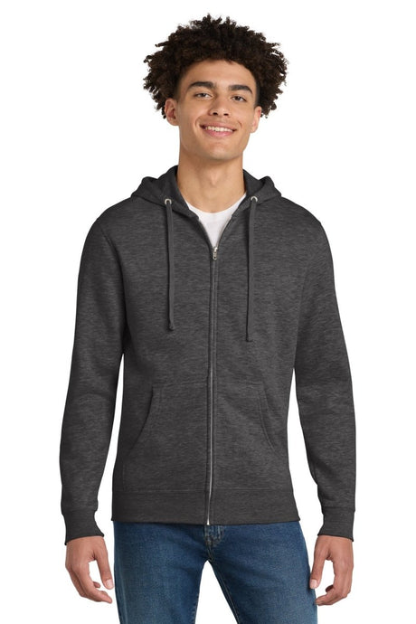 District ® V.I.T. ™ Fleece Full - Zip Hoodie DT6102 - District DT6102 Heathered Charcoal XS Zip Hoodies