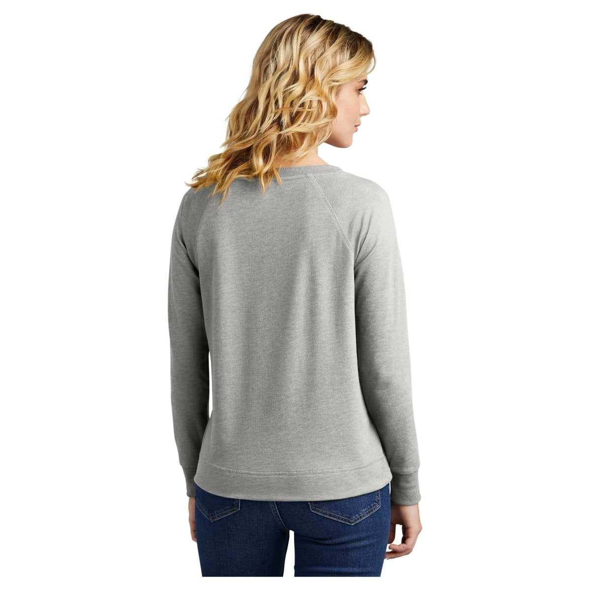 District® Women’s Featherweight French Terry™ Long Sleeve Crewneck DT672 Light Heather Grey XS Crewneck Sweatshirts