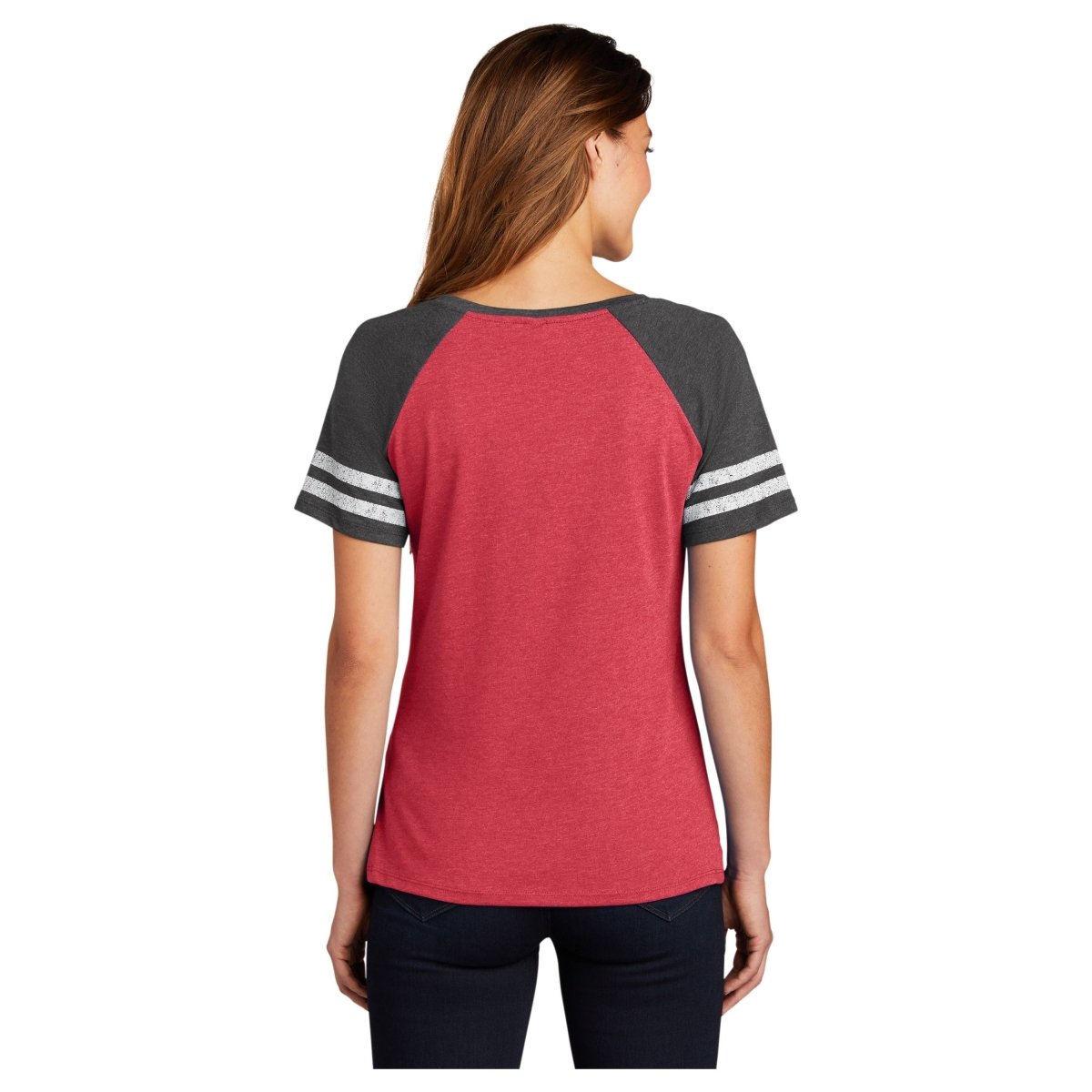 District® Women’s Game V - Neck Tee DM476 Black / Heathered Charcoal XS Women's V - Neck T-Shirts