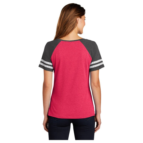 District® Women’s Game V - Neck Tee DM476 Heathered Red / Heathered Charcoal XS Women's V - Neck T-Shirts