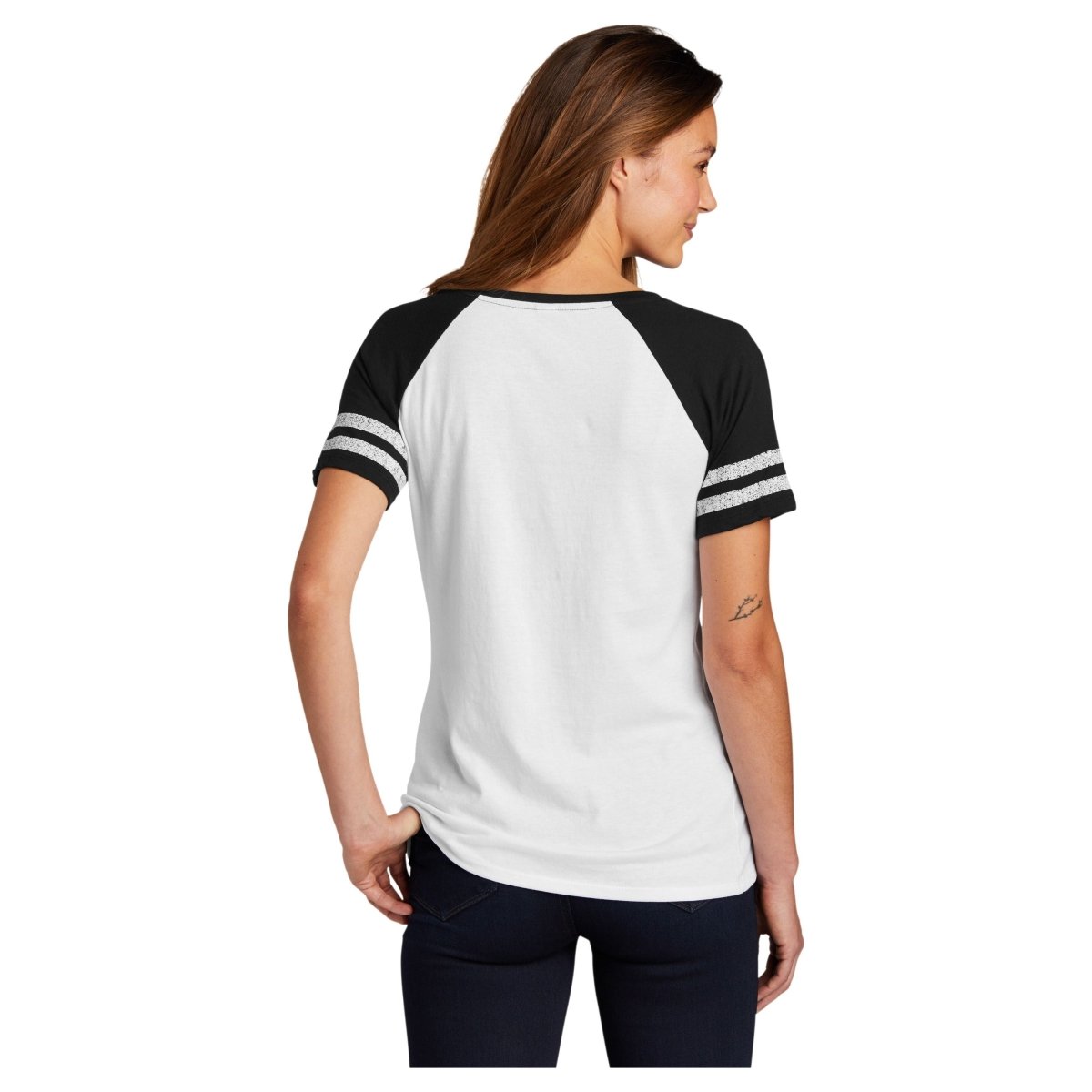District® Women’s Game V - Neck Tee DM476 White / Black XS Women's V - Neck T-Shirts