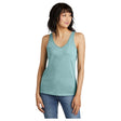 District® Women’s Perfect Blend® CVC V - Neck Tank DT154 Heathered Eucalyptus Blue XS Women's