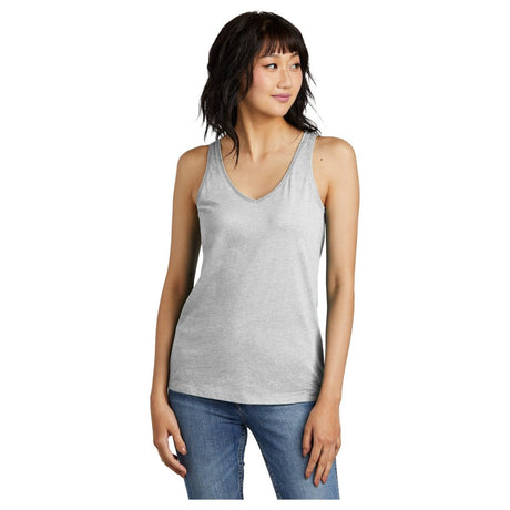 District® Women’s Perfect Blend® CVC V - Neck Tank DT154 Light Heather Grey XS Women's