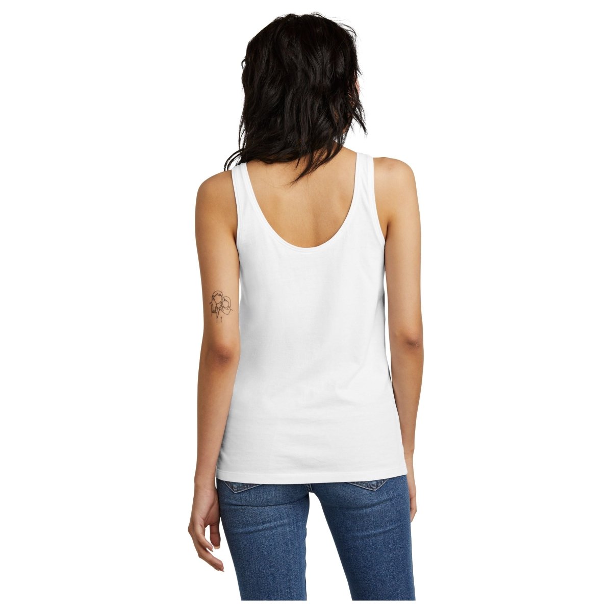 District® Women’s Perfect Blend® CVC V - Neck Tank DT154 White XS Women's