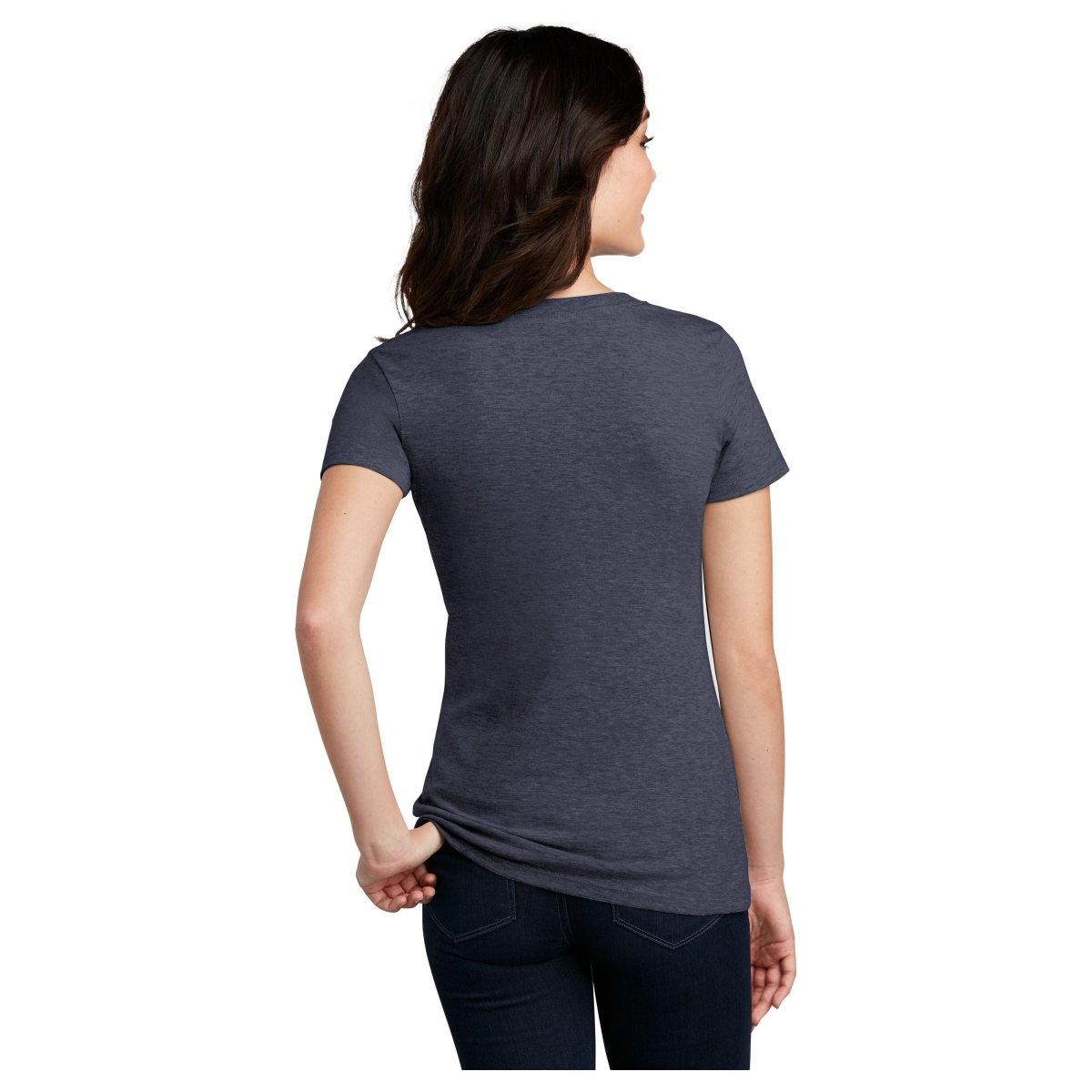 District® Women’s Perfect Blend® CVC V - Neck Tee DM1190L Charcoal X - Small Short Sleeve T-Shirts