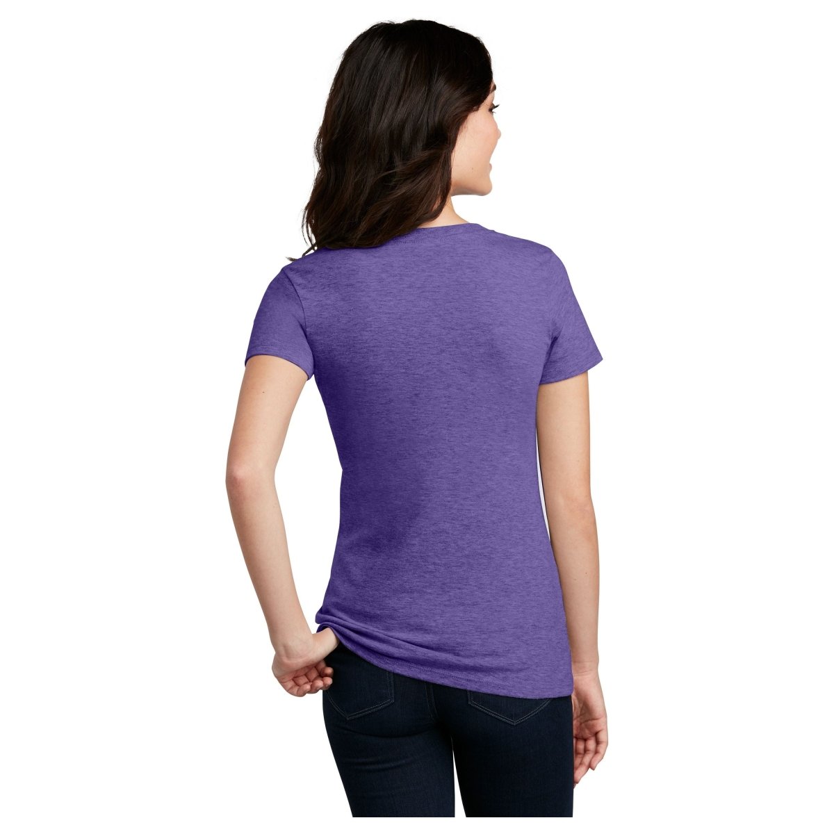 District® Women’s Perfect Blend® CVC V - Neck Tee DM1190L Charcoal X - Small Short Sleeve T-Shirts