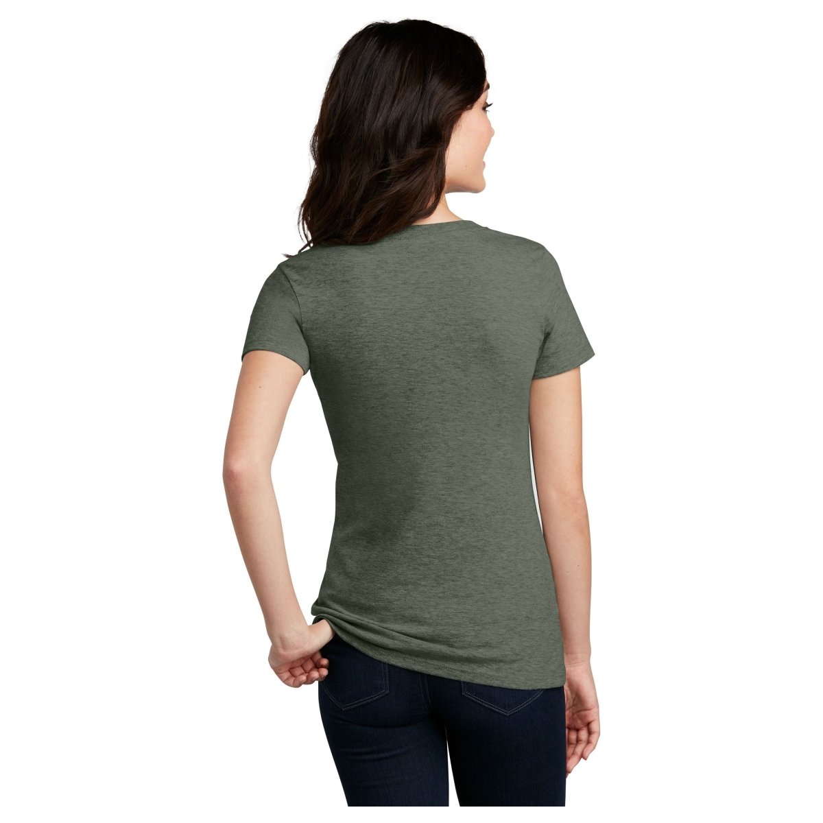 District® Women’s Perfect Blend® CVC V - Neck Tee DM1190L Charcoal X - Small Short Sleeve T-Shirts