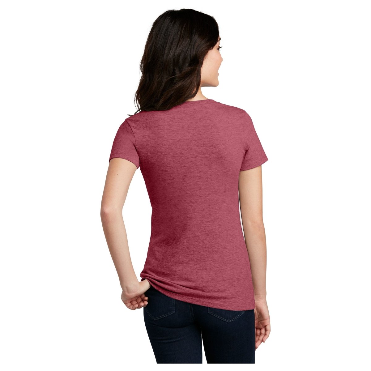 District® Women’s Perfect Blend® CVC V - Neck Tee DM1190L Charcoal X - Small Short Sleeve T-Shirts