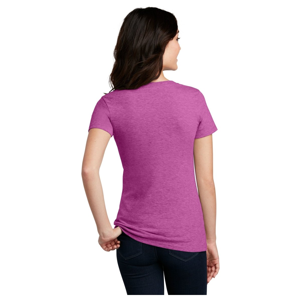 District® Women’s Perfect Blend® CVC V - Neck Tee DM1190L Charcoal X - Small Short Sleeve T-Shirts