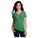 District® Women’s Perfect Blend® CVC V - Neck Tee DM1190L - Heathered Kelly Green Heathered Kelly Green X - Small Short Sleeve T-Shirts