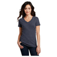 District® Women’s Perfect Blend® CVC V - Neck Tee DM1190L - Heathered Navy Heathered Navy X - Small Short Sleeve T-Shirts