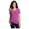 District® Women’s Perfect Blend® CVC V - Neck Tee DM1190L - Heathered Pink Raspberry Heathered Pink Raspberry X - Small Short Sleeve T-Shirts