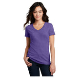 District® Women’s Perfect Blend® CVC V - Neck Tee DM1190L - Heathered Purple Heathered Purple X - Small Short Sleeve T-Shirts