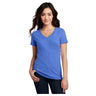 District® Women’s Perfect Blend® CVC V - Neck Tee DM1190L - Heathered Royal Heathered Royal X - Small Short Sleeve T-Shirts