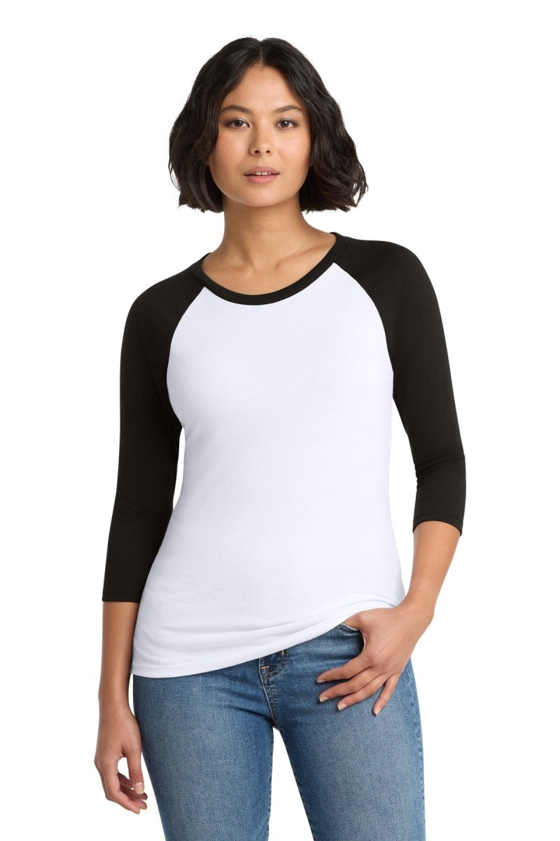District ® Women's Perfect Tri ® 3/4 - Sleeve Raglan. DM136L - District DM136L Black/ White XS Women's Raglan T-Shirts