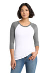 District ® Women's Perfect Tri ® 3/4 - Sleeve Raglan. DM136L - District DM136L Grey Frost/ White XS Women's Raglan T-Shirts