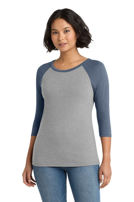 District ® Women's Perfect Tri ® 3/4 - Sleeve Raglan. DM136L - District DM136L Navy Frost/ Grey Frost XS Women's Raglan T-Shirts