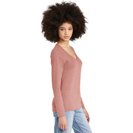 District® Women’s Perfect Tri® Long Sleeve V - Neck Tee DT135 Blush Frost XS Women's Long Sleeve T-Shirts