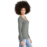 District® Women’s Perfect Tri® Long Sleeve V - Neck Tee DT135 Heathered Charcoal XS Women's Long Sleeve T-Shirts